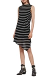 ALLSAINTS DUMA STRIPE ASYMMETRICAL T-SHIRT DRESS,WD570Q