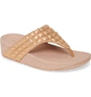 Fitflop Lulu Padded Shimmy Suede Flip Flop In Rose Gold Suede