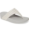Fitflop Lulu Padded Shimmy Suede Flip Flop In Silver Suede
