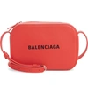 BALENCIAGA LARGE EVERYDAY CALFSKIN CAMERA BAG - RED,552370DLQ4N