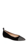 GIANVITO ROSSI CRYSTAL POINTY TOE VELVET FLAT,G21848-05CUO-VEL