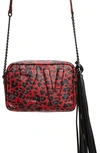ZADIG & VOLTAIRE EXTRA SMALL BOXY INITIALS LEOPARD PRINT LEATHER CROSSBODY SHOP,WHAD2004F