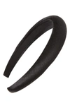 Jennifer Behr Tori Hammered Silk Headband In Black