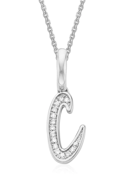 Monica Vinader Alphabet Diamond Pavé Pendant Charm In Silver/ Diamond- C