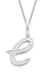 Monica Vinader Alphabet Diamond Pavé Pendant Charm In Silver/ Diamond- E