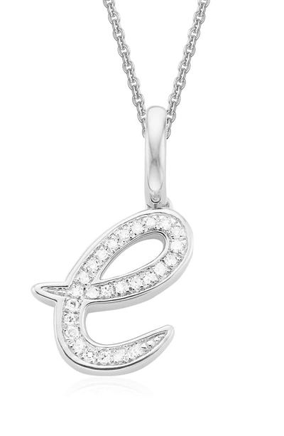 Monica Vinader Alphabet Diamond Pavé Pendant Charm In Silver/ Diamond- E