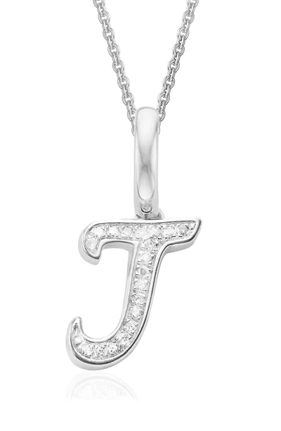 Monica Vinader Alphabet Diamond Pavé Pendant Charm In Silver/ Diamond- J