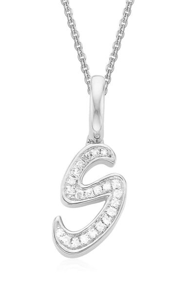 Monica Vinader Alphabet Diamond Pavé Pendant Charm In Silver/ Diamond- S