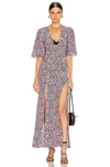 Les Rêveries Tie-front Leopard-print Silk-crepe Maxi Dress In Pink Leopard