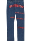 BURBERRY STRAIGHT FIT HORSEFERRY PRINT JAPANESE DENIM JEANS