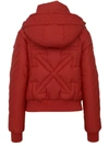 Off-white Hooded Down Jacket In Red