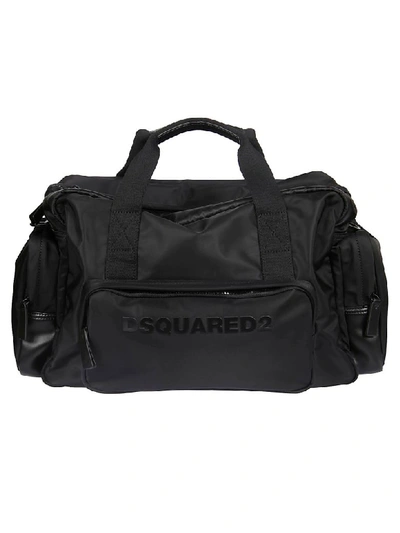 Dsquared2 Travel Duffle Weekend Shoulder Bag Nylon In Nero