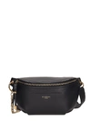 GIVENCHY BLACK LEATHER WHIP BUM BAG,10995517