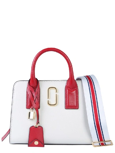 Marc Jacobs Little Big Shot Shoulder Bag In White Leather In Multi