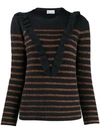 RED VALENTINO STRIPPED KNIT SWEATER