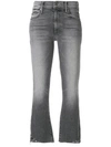 MOTHER CROPPED RAW HEM JEANS