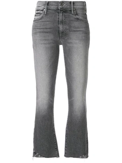 MOTHER CROPPED RAW HEM JEANS