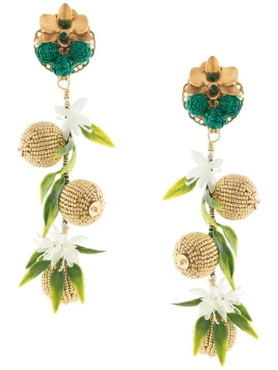 Mercedes Salazar Bead Embellished Earrings In Gold