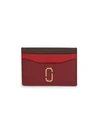 Marc Jacobs The Snapshot Leather Card Case In Cranberry Multi