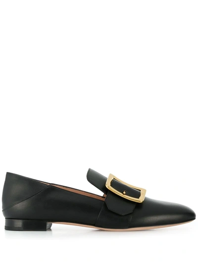 Bally Janelle Buckled Slip-on Loafers In Black