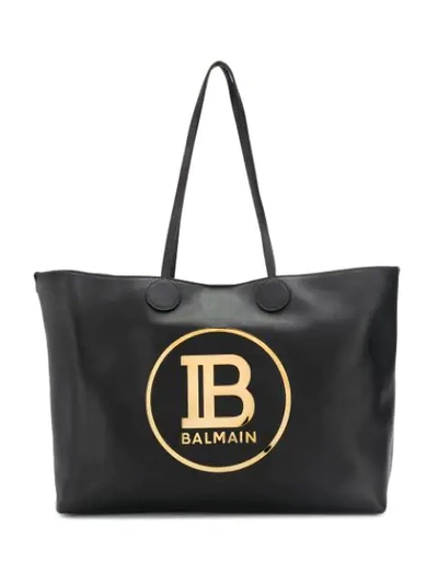 Balmain Logo印花托特包 - 黑色 In Black