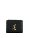 Saint Laurent Black Zipped Monogramme Wallet In Black