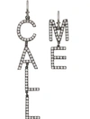 Saint Laurent Call Me Mismatched Drop Earrings In Silver