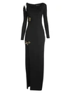 VERSACE Long-Sleeve Safety Pin Gown