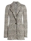 ST JOHN Space-Dyed Tweed Knit Jacket