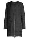 LAFAYETTE 148 Abdulla Geometric Quilted Mid-Length Coat