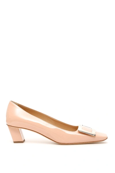 Roger Vivier Belle Vivier Patent Leather Courts In Nude