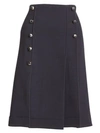 CHLOÉ Pleated Pintuck A-Line Button-Front Skirt