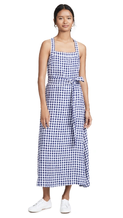 Ayr The Porch Dress In Blue/white Gingham
