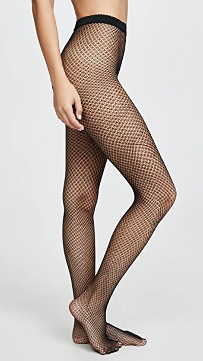 Wolford Wildlife Micro Fishnet Tights In Black