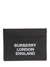 Burberry Sandon Logo Leather Card Case In Black