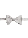 Giorgio Armani Striped Silk Bow Tie In Silver