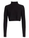 Helmut Lang Cropped Turtleneck Sweater In Black