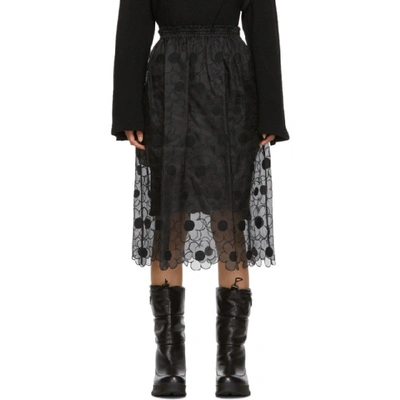 Moncler Genius Moncler X Simone Rocha Daisy Embroidered Lace Circle Skirt In Nero