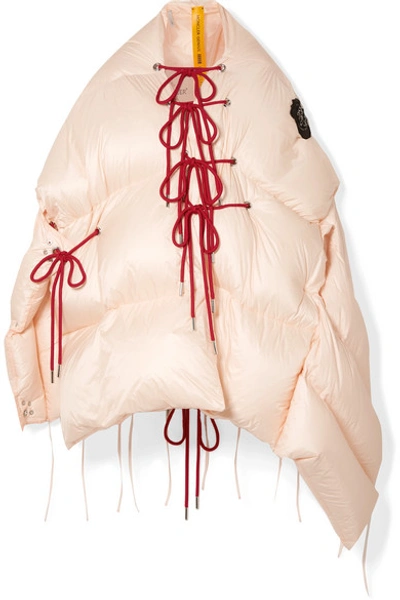 Moncler Genius + 4 Simone Rocha Shari Lace-up Quilted Shell Jacket In Beige