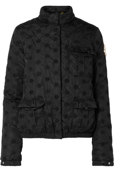 Moncler Genius 4 Moncler Simone Rocha Hillary Embroidered Floral Jacket In Black