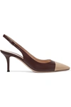 GIANVITO ROSSI LUCY 70 TWO-TONE LEATHER SLINGBACK PUMPS