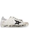 GOLDEN GOOSE SUPERSTAR DISTRESSED PRINTED LEATHER trainers