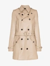 SAINT LAURENT SAINT LAURENT DOUBLE-BREASTED LEATHER TRENCH COAT,562636YC2UE14031251