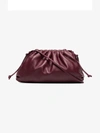 BOTTEGA VENETA BOTTEGA VENETA BURGUNDY GATHERED LEATHER POUCH,585852VBIU514015307