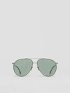 BURBERRY TOP BAR DETAIL PILOT SUNGLASSES,40806651