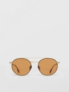 BURBERRY Top Bar Detail Round Frame Sunglasses