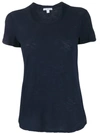 James Perse Round Neck Shortsleeved T-shirt In Blue