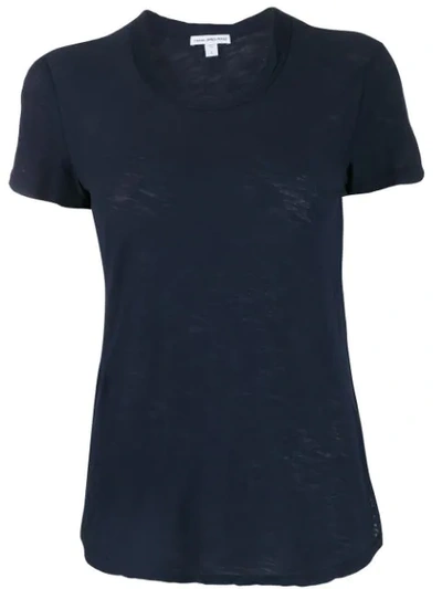 James Perse Round Neck Shortsleeved T-shirt In Blue