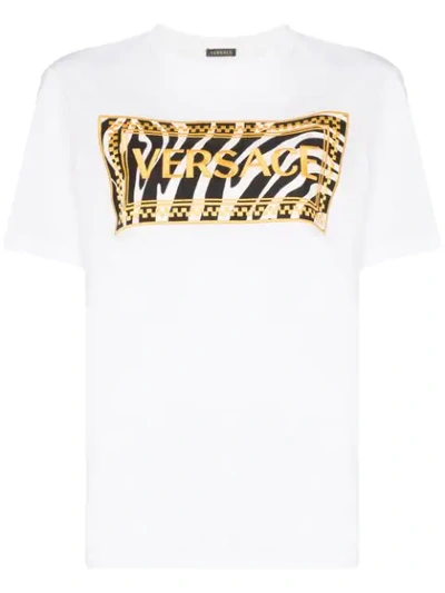 Versace Logo刺绣t恤 - 白色 In White