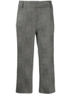 DONDUP CROPPED CHECK TROUSERS